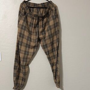Men's Tan Plaid Lounge Pants